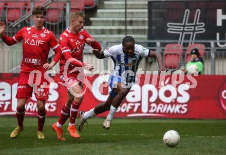 Fussball Woertherseecup. GAK gegen Hertha BSC..  Maximilian Somnitz, (GAK),  Deyovaisio Zeefuik   (Hertha BSC. ). Klagenfurt, 20.11.2022.
Foto: Kuess
---
pressefotos, pressefotografie, kuess, qs, qspictures, sport, bild, bilder, bilddatenbank