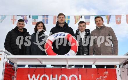 Fussball Bundesliga. Weihnachtsfeier WAC.   Tai Baribo, Matthaeus Taferner, Dominik Baumgartner, Adis Jasic, Konstantin Kerschbaumer. Velden, am 24.11.2022.
Foto: Kuess
---
pressefotos, pressefotografie, kuess, qs, qspictures, sport, bild, bilder, bilddatenbank