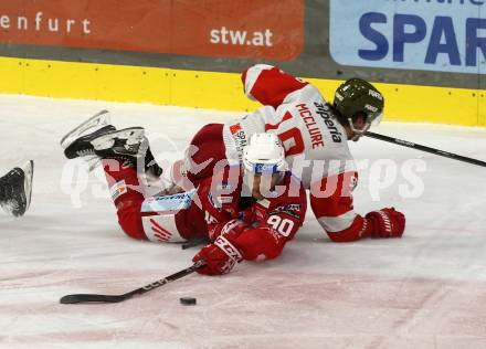 EBEL. Eishockey Bundesliga. EC KAC gegen  HCB Suedtirol Alperia. Matthew Fraser,  (KAC),    Brad McClure  (Bozen). Klagenfurt, am 25.11.2022.
Foto: Kuess
www.qspictures.net
---
pressefotos, pressefotografie, kuess, qs, qspictures, sport, bild, bilder, bilddatenbank