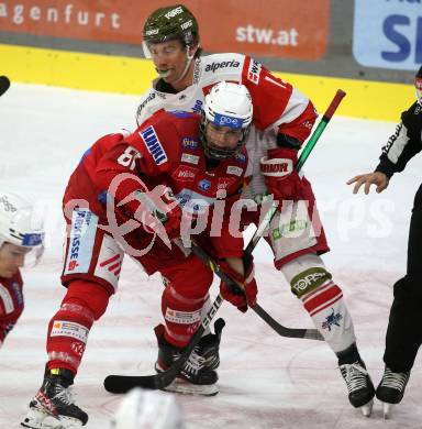 EBEL. Eishockey Bundesliga. EC KAC gegen  HCB Suedtirol Alperia.  Finn Van Ee,  (KAC),    Brad McClure (Bozen). Klagenfurt, am 25.11.2022.
Foto: Kuess
www.qspictures.net
---
pressefotos, pressefotografie, kuess, qs, qspictures, sport, bild, bilder, bilddatenbank