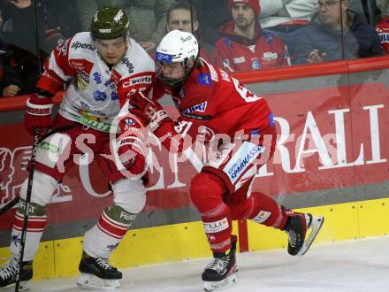 EBEL. Eishockey Bundesliga. EC KAC gegen  HCB Suedtirol Alperia. Finn Van Ee,  (KAC),    Cole Hults (Bozen). Klagenfurt, am 25.11.2022.
Foto: Kuess
www.qspictures.net
---
pressefotos, pressefotografie, kuess, qs, qspictures, sport, bild, bilder, bilddatenbank