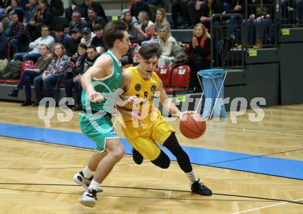 Basketball 2. Liga 2022/2023. Grunddurchgang 8. Runde. Woerthersee Piraten gegen  KOS Celovec.  Felix Leindecker  (Piraten),  Niklas Michel (KOS). Klagenfurt, am 26.11.2022.
Foto: Kuess
www.qspictures.net
---
pressefotos, pressefotografie, kuess, qs, qspictures, sport, bild, bilder, bilddatenbank