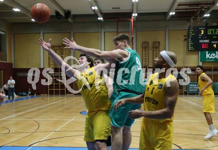 Basketball 2. Liga 2022/2023. Grunddurchgang 8. Runde. Woerthersee Piraten gegen  KOS Celovec.  Andreas Nuck  (Piraten),  Andrej Blazevic (KOS). Klagenfurt, am 26.11.2022.
Foto: Kuess
www.qspictures.net
---
pressefotos, pressefotografie, kuess, qs, qspictures, sport, bild, bilder, bilddatenbank