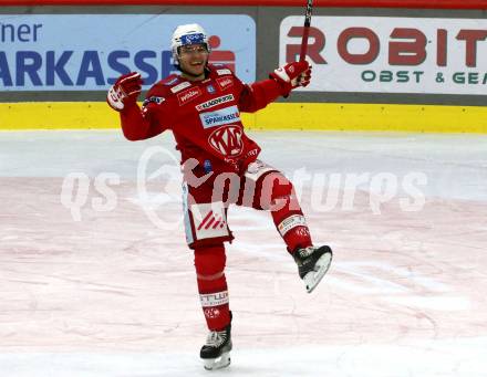 EBEL. Eishockey Bundesliga. EC KAC gegen  Asiago Hockey.  Torjubel Fabian Hochegger (KAC). Klagenfurt, am 27.11.2022.
Foto: Kuess
www.qspictures.net
---
pressefotos, pressefotografie, kuess, qs, qspictures, sport, bild, bilder, bilddatenbank