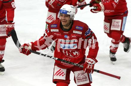 EBEL. Eishockey Bundesliga. EC KAC gegen  Asiago Hockey. Torjubel Fabian Hochegger  (KAC). Klagenfurt, am 27.11.2022.
Foto: Kuess
www.qspictures.net
---
pressefotos, pressefotografie, kuess, qs, qspictures, sport, bild, bilder, bilddatenbank