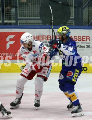 EBEL. Eishockey Bundesliga. EC VSV gegen EC KAC.   Alexander Rauchenwald, (VSV),   Kele Steffler   (KAC). Villach, am 2.12.2022.
Foto: Kuess
www.qspictures.net
---
pressefotos, pressefotografie, kuess, qs, qspictures, sport, bild, bilder, bilddatenbank