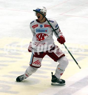 EBEL. Eishockey Bundesliga. EC VSV gegen EC KAC.   Torjubel Kele Steffler (KAC). Villach, am 2.12.2022.
Foto: Kuess
www.qspictures.net
---
pressefotos, pressefotografie, kuess, qs, qspictures, sport, bild, bilder, bilddatenbank