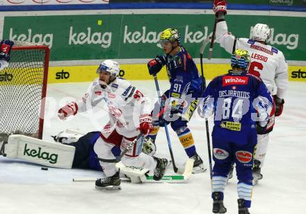 EBEL. Eishockey Bundesliga. EC VSV gegen EC KAC.   Torjubel Fabian Hochegger  (KAC). Villach, am 2.12.2022.
Foto: Kuess
www.qspictures.net
---
pressefotos, pressefotografie, kuess, qs, qspictures, sport, bild, bilder, bilddatenbank