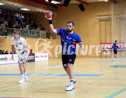 Handball Bundesliga. SC kelag Ferlach gegen ALPLA HC Hard.  Leban Patrik  (Ferlach). Ferlach, 2.12.2022.
Foto: Kuess

---
pressefotos, pressefotografie, kuess, qs, qspictures, sport, bild, bilder, bilddatenbank