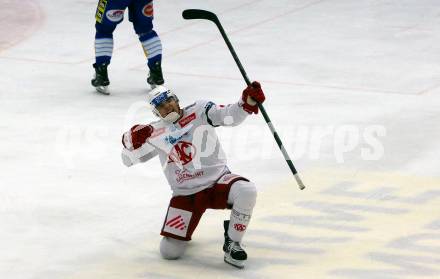 EBEL. Eishockey Bundesliga. EC VSV gegen EC KAC. Torjubel Kele Steffler  (KAC). Villach, am 2.12.2022.
Foto: Kuess
www.qspictures.net
---
pressefotos, pressefotografie, kuess, qs, qspictures, sport, bild, bilder, bilddatenbank