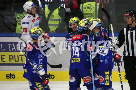 EBEL. Eishockey Bundesliga. EC VSV gegen EC KAC.   Torjubel Marco Richter  (VSV). Villach, am 2.12.2022.
Foto: Kuess
www.qspictures.net
---
pressefotos, pressefotografie, kuess, qs, qspictures, sport, bild, bilder, bilddatenbank