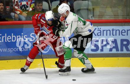 EBEL. Eishockey Bundesliga. EC KAC gegen  HK Olimpija  Luka Gomboc, (KAC),  Aljosa Crnovic   (Laibach). Klagenfurt, am 4.12.2022.
Foto: Kuess
www.qspictures.net
---
pressefotos, pressefotografie, kuess, qs, qspictures, sport, bild, bilder, bilddatenbank
