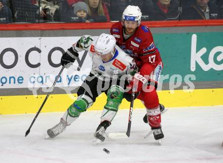 EBEL. Eishockey Bundesliga. EC KAC gegen  HK Olimpija.  Manuel Ganahl,  (KAC),   Jaka Sodja  (Laibach). Klagenfurt, am 4.12.2022.
Foto: Kuess
www.qspictures.net
---
pressefotos, pressefotografie, kuess, qs, qspictures, sport, bild, bilder, bilddatenbank