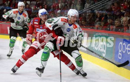EBEL. Eishockey Bundesliga. EC KAC gegen  HK Olimpija.  Nicholas ERic Petersen, (KAC),    Aljosa Crnovic  (Laibach). Klagenfurt, am 4.12.2022.
Foto: Kuess
www.qspictures.net
---
pressefotos, pressefotografie, kuess, qs, qspictures, sport, bild, bilder, bilddatenbank