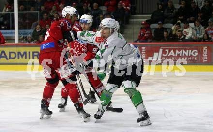 EBEL. Eishockey Bundesliga. EC KAC gegen  HK Olimpija.  Lucas Lessio, (KAC),   Joona Verner Erving  (Laibach). Klagenfurt, am 4.12.2022.
Foto: Kuess
www.qspictures.net
---
pressefotos, pressefotografie, kuess, qs, qspictures, sport, bild, bilder, bilddatenbank