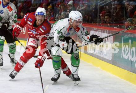 EBEL. Eishockey Bundesliga. EC KAC gegen  HK Olimpija.  Nicholas ERic Petersen, (KAC),    Aljosa Crnovic  (Laibach). Klagenfurt, am 4.12.2022.
Foto: Kuess
www.qspictures.net
---
pressefotos, pressefotografie, kuess, qs, qspictures, sport, bild, bilder, bilddatenbank