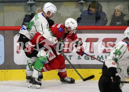 EBEL. Eishockey Bundesliga. EC KAC gegen  HK Olimpija.  Nicholas Eric Petersen, (KAC),    Aljosa Crnovic  (Laibach). Klagenfurt, am 4.12.2022.
Foto: Kuess
www.qspictures.net
---
pressefotos, pressefotografie, kuess, qs, qspictures, sport, bild, bilder, bilddatenbank