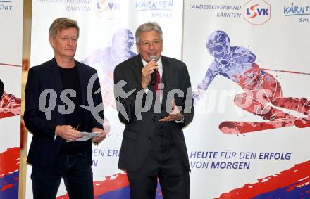 Schi Alpin. Schi Nordisch. Biathlon. Einkleidung Landesschiverband.   Landessportdirektor Arno Arthofer, Landeshauptmann Peter Kaiser. Klagenfurt, am 3.12.2022.
Foto: Kuess

---
pressefotos, pressefotografie, kuess, qs, qspictures, sport, bild, bilder, bilddatenbank