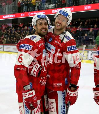 EBEL. Eishockey Bundesliga. EC KAC gegen  Salzburg.  Lucas Lessio, Paul Postma (KAC). Klagenfurt, am 9.12.2022.
Foto: Kuess
www.qspictures.net
---
pressefotos, pressefotografie, kuess, qs, qspictures, sport, bild, bilder, bilddatenbank