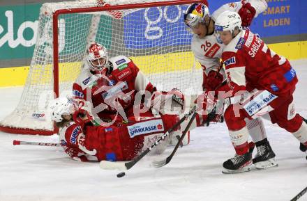 EBEL. Eishockey Bundesliga. EC KAC gegen  Salzburg.  Tobias Sablattnig, Finn Van ee, Sebastian Dahm, (KAC),   Peter Hochkofler  (Salzburg). Klagenfurt, am 9.12.2022.
Foto: Kuess
www.qspictures.net
---
pressefotos, pressefotografie, kuess, qs, qspictures, sport, bild, bilder, bilddatenbank