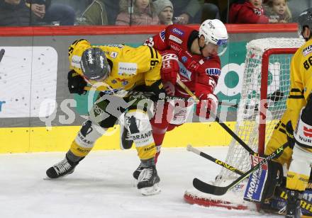 EBEL. Eishockey Bundesliga. EC KAC gegen  HC Pustertal.  Mike Zalewski,  (KAC),    Daniel Glira (Pustertal). Klagenfurt, am 18.12.2022.
Foto: Kuess
www.qspictures.net
---
pressefotos, pressefotografie, kuess, qs, qspictures, sport, bild, bilder, bilddatenbank