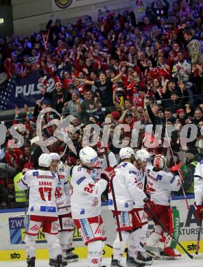 EBEL. Eishockey Bundesliga. VSV gegen KAC.  Jubel  (KAC). Villach, am 20.12.2022.
Foto: Kuess
www.qspictures.net
---
pressefotos, pressefotografie, kuess, qs, qspictures, sport, bild, bilder, bilddatenbank