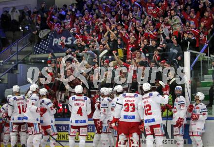 EBEL. Eishockey Bundesliga. VSV gegen KAC. Jubel (KAC). Villach, am 20.12.2022.
Foto: Kuess
www.qspictures.net
---
pressefotos, pressefotografie, kuess, qs, qspictures, sport, bild, bilder, bilddatenbank