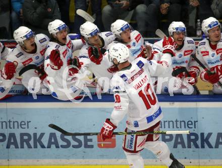 EBEL. Eishockey Bundesliga. VSV gegen KAC. Torjubel Thomas Vallant  (KAC). Villach, am 20.12.2022.
Foto: Kuess
www.qspictures.net
---
pressefotos, pressefotografie, kuess, qs, qspictures, sport, bild, bilder, bilddatenbank