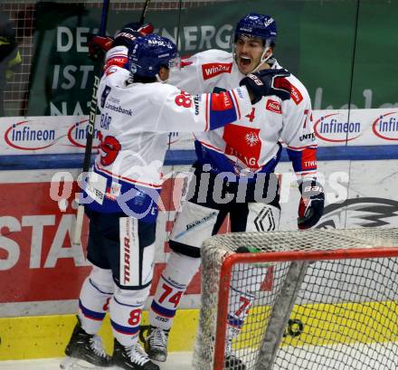 EBEL. Eishockey Bundesliga. EC VSV gegen HC TIWAG Innsbruck.  Torjubel Lukas Baer, Nico Feldner  (Innsbruck). Villach, am 26.12.2022.
Foto: Kuess
www.qspictures.net
---
pressefotos, pressefotografie, kuess, qs, qspictures, sport, bild, bilder, bilddatenbank