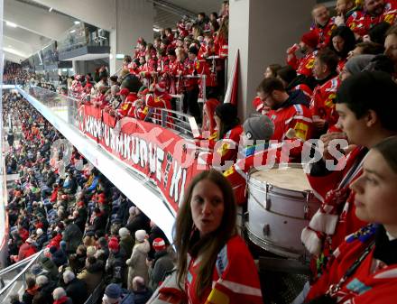 EBEL. Eishockey Bundesliga. EC KAC gegen  Steinbach Black Wings Linz. Fans  (KAC). Klagenfurt, am 30.12.2022.
Foto: Kuess
www.qspictures.net
---
pressefotos, pressefotografie, kuess, qs, qspictures, sport, bild, bilder, bilddatenbank