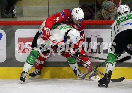 EBEL. Eishockey Bundesliga. EC KAC gegen  HK SZ Olimpija Ljubljana.  Jesper Jensen Aabo,  (KAC),   Christopher Dodero (Ljubljana). Klagenfurt, am 3.1.2023.
Foto: Kuess
www.qspictures.net
---
pressefotos, pressefotografie, kuess, qs, qspictures, sport, bild, bilder, bilddatenbank