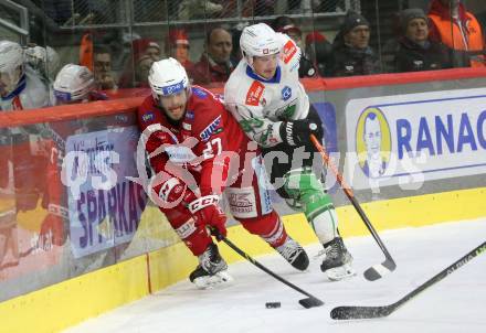 EBEL. Eishockey Bundesliga. EC KAC gegen  HK SZ Olimpija Ljubljana.  Thomas Hundertpfund,  (KAC),   Luka Kalan (Ljubljana). Klagenfurt, am 3.1.2023.
Foto: Kuess
www.qspictures.net
---
pressefotos, pressefotografie, kuess, qs, qspictures, sport, bild, bilder, bilddatenbank