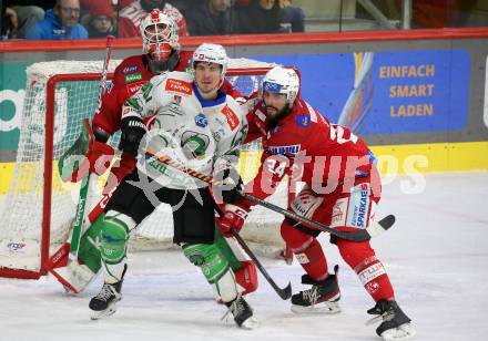 EBEL. Eishockey Bundesliga. EC KAC gegen  HK SZ Olimpija Ljubljana.  Steven Strong  (KAC),    , Luka Kalan (Ljubljana). Klagenfurt, am 3.1.2023.
Foto: Kuess
www.qspictures.net
---
pressefotos, pressefotografie, kuess, qs, qspictures, sport, bild, bilder, bilddatenbank