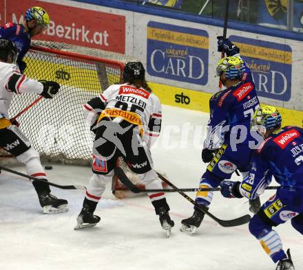 EBEL. Eishockey Bundesliga. EC VSV gegen BEMER Pioneers Vorarlberg.   Torjubel John Hughes  (VSV). Villach, am 8.1.2023
Foto: Kuess
www.qspictures.net
---
pressefotos, pressefotografie, kuess, qs, qspictures, sport, bild, bilder, bilddatenbank