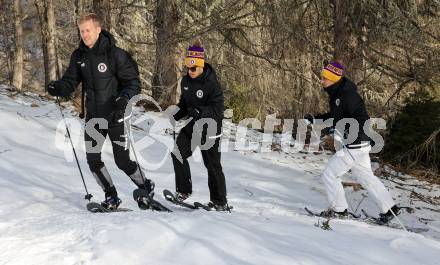 Fussball Bundesliga. Team Building Austria Klagenfurt.   Christopher Cvetko, Simon Straudi, Thorsten Mahrer.  Bad Kleinkirchheim, am 11.1.2023.
Foto: Kuess


---
pressefotos, pressefotografie, kuess, qs, qspictures, sport, bild, bilder, bilddatenbank