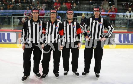 EBEL. Eishockey Bundesliga. EC KAC gegen  HC TIWAG Innsbruck.  Schiedsrichter. 500. Spiel von Hribar Matjaz. . Klagenfurt, am 13.1.2023.
Foto: Kuess
www.qspictures.net
---
pressefotos, pressefotografie, kuess, qs, qspictures, sport, bild, bilder, bilddatenbank