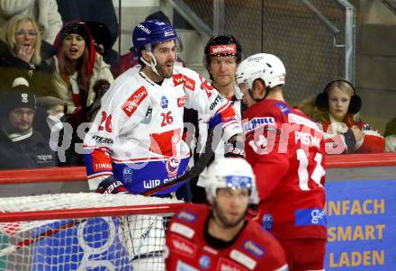 EBEL. Eishockey Bundesliga. EC KAC gegen  HC TIWAG Innsbruck.  Torjubel Daniel Leavens (Innsbruck). Klagenfurt, am 13.1.2023.
Foto: Kuess
www.qspictures.net
---
pressefotos, pressefotografie, kuess, qs, qspictures, sport, bild, bilder, bilddatenbank