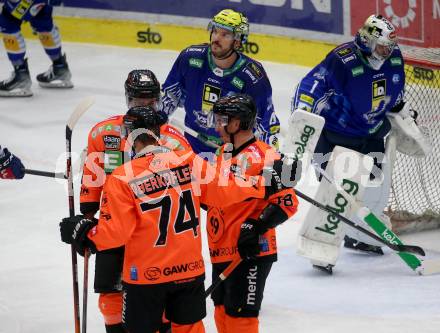 EBEL. Eishockey Bundesliga. EC VSV gegen Graz99ers.   Torjubel Ken Ograjensek, Daniel Oberkofler  (Graz). Villach, am 20.1.2023
Foto: Kuess
www.qspictures.net
---
pressefotos, pressefotografie, kuess, qs, qspictures, sport, bild, bilder, bilddatenbank
