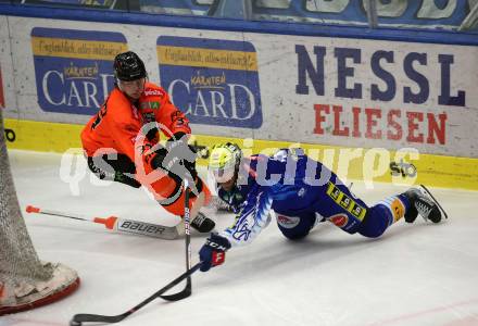 EBEL. Eishockey Bundesliga. EC VSV gegen Graz99ers.  Chris Collins, (VSV), Gustav Bouramman      (Graz). Villach, am 20.1.2023
Foto: Kuess
www.qspictures.net
---
pressefotos, pressefotografie, kuess, qs, qspictures, sport, bild, bilder, bilddatenbank