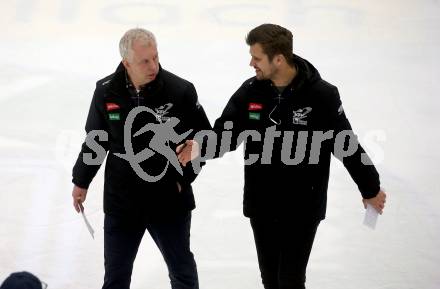 EBEL. Eishockey Bundesliga. EC VSV gegen Graz99ers.   Trainer Rob Daum, Co-Trainer Marcel Rodman  (VSV). Villach, am 20.1.2023
Foto: Kuess
www.qspictures.net
---
pressefotos, pressefotografie, kuess, qs, qspictures, sport, bild, bilder, bilddatenbank