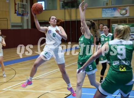 Basketball Damen Superliga. Grunddurchgang 11. Runde. KOS Celovec Damen gegen UBI Graz. Patricia Pauer  (KOS), Ida Praschl  (Graz). Klagenfurt, 21.1.2023.
Foto: Kuess
---
pressefotos, pressefotografie, kuess, qs, qspictures, sport, bild, bilder, bilddatenbank