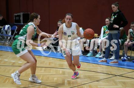 Basketball Damen Superliga. Grunddurchgang 11. Runde. KOS Celovec Damen gegen UBI Graz. Patricia Pauer  (KOS),  Ella Reisner (Graz). Klagenfurt, 21.1.2023.
Foto: Kuess
---
pressefotos, pressefotografie, kuess, qs, qspictures, sport, bild, bilder, bilddatenbank