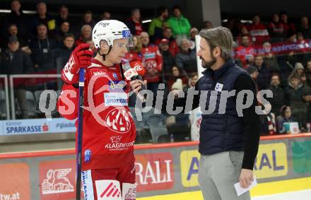 EBEL. Eishockey Bundesliga. EC KAC gegen  spusu Vienna Capitals.   Clemens Unterweger, Marc Brabant  (KAC).  Klagenfurt, am 27.1.2023.
Foto: Kuess
www.qspictures.net
---
pressefotos, pressefotografie, kuess, qs, qspictures, sport, bild, bilder, bilddatenbank