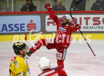 EBEL. Eishockey Bundesliga. EC KAC gegen  spusu Vienna Capitals.    Torjubel Fabian Hochegger (KAC).  Klagenfurt, am 27.1.2023.
Foto: Kuess
www.qspictures.net
---
pressefotos, pressefotografie, kuess, qs, qspictures, sport, bild, bilder, bilddatenbank