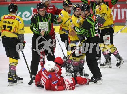 EBEL. Eishockey Bundesliga. EC KAC gegen  spusu Vienna Capitals.   Schiedsrichter, Lucas Lessio  (KAC).  Klagenfurt, am 27.1.2023.
Foto: Kuess
www.qspictures.net
---
pressefotos, pressefotografie, kuess, qs, qspictures, sport, bild, bilder, bilddatenbank