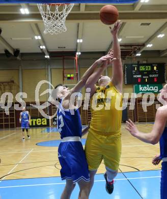 Basketball 2. Liga 2022/2023. Grunddurchgang 14. Runde. Woerthersee Piraten gegen Kufstein Towers.  Andreas Nuck  (Piraten),  Elvin Rexhepi (Kufstein Towers). Klagenfurt, am 28.1.2023.
Foto: Kuess
www.qspictures.net
---
pressefotos, pressefotografie, kuess, qs, qspictures, sport, bild, bilder, bilddatenbank