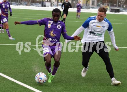 Fussball Testspiel. SK Austria Klagenfurt gegen Treibach.  Solomon Owusu Bonnah  (Klagenfurt). Klagenfurt, am 28.1.2023.
Foto: Kuess


---
pressefotos, pressefotografie, kuess, qs, qspictures, sport, bild, bilder, bilddatenbank