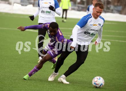 Fussball Testspiel. SK Austria Klagenfurt gegen Treibach.   Solomon Owusu Bonnah (Klagenfurt). Klagenfurt, am 28.1.2023.
Foto: Kuess


---
pressefotos, pressefotografie, kuess, qs, qspictures, sport, bild, bilder, bilddatenbank