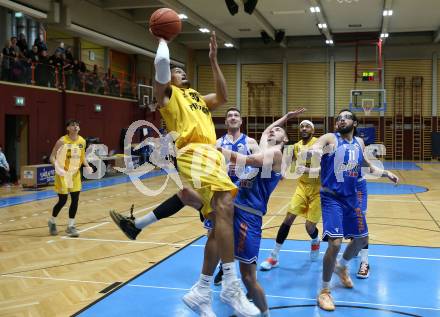 Basketball 2. Liga 2022/2023. Grunddurchgang 14. Runde. Woerthersee Piraten gegen Kufstein Towers.   Marcus Holyfield (Piraten), Luka Bozak  (Kufstein Towers). Klagenfurt, am 28.1.2023.
Foto: Kuess
www.qspictures.net
---
pressefotos, pressefotografie, kuess, qs, qspictures, sport, bild, bilder, bilddatenbank