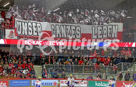 EBEL. Eishockey Bundesliga. EC KAC gegen VSV.   Fans  (KAC).  Klagenfurt, am 29.1.2023.
Foto: Kuess
www.qspictures.net
---
pressefotos, pressefotografie, kuess, qs, qspictures, sport, bild, bilder, bilddatenbank